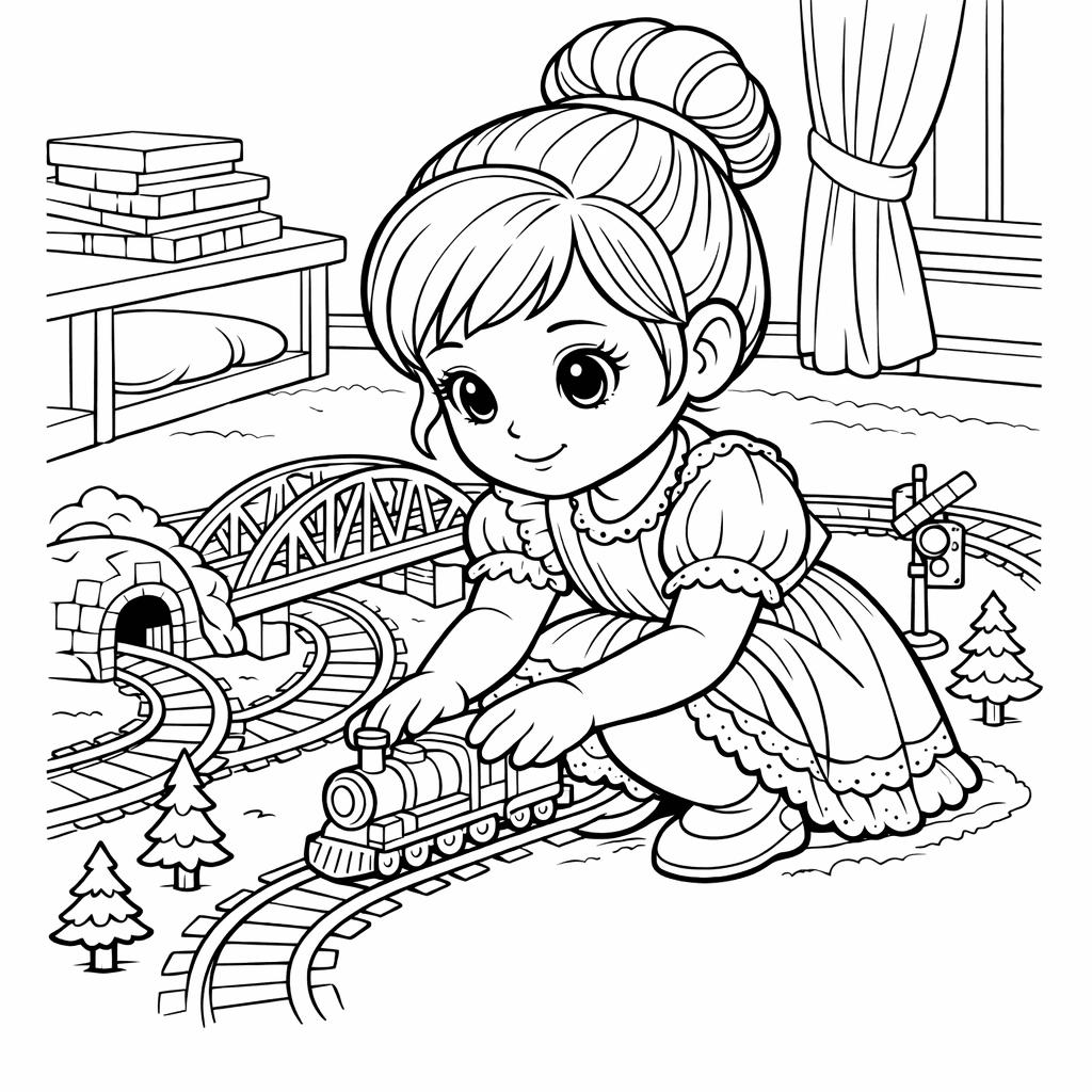 Free printable coloring page: Doll House, for ages 7-12