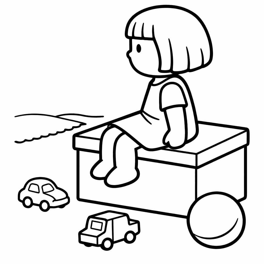 Free printable coloring page: Doll And Teddy, for ages 3-6