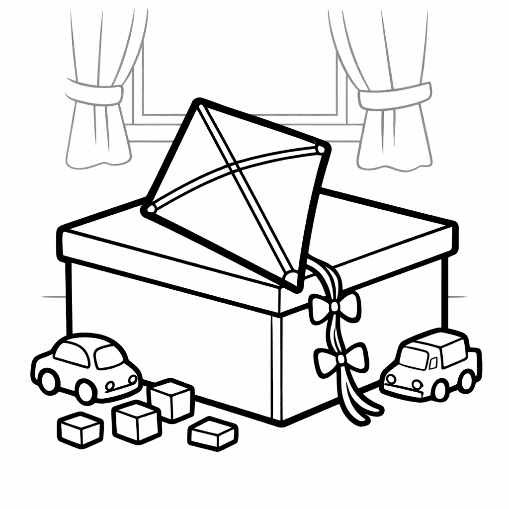 Free printable coloring page: Diamond Kite, for ages 3-6