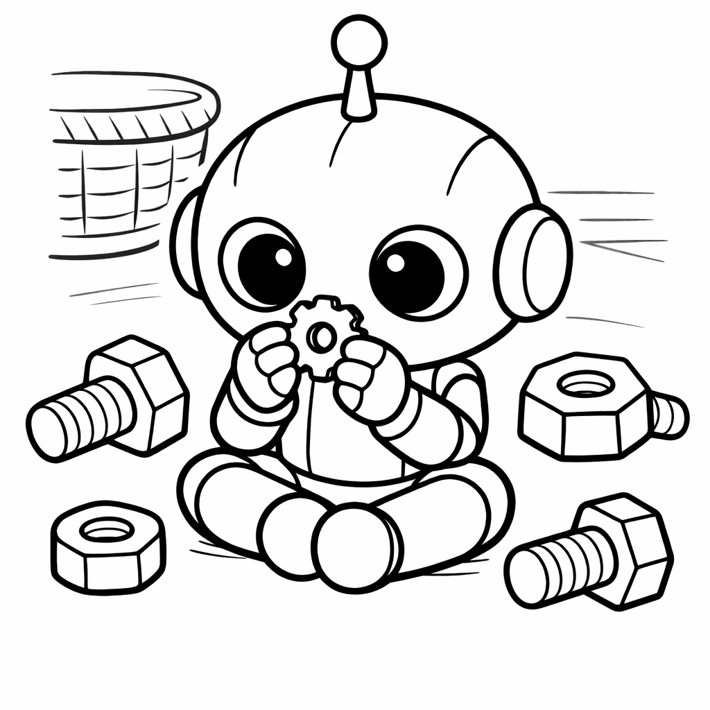 Free printable coloring page: Toy Robot Standing, for ages 3-6