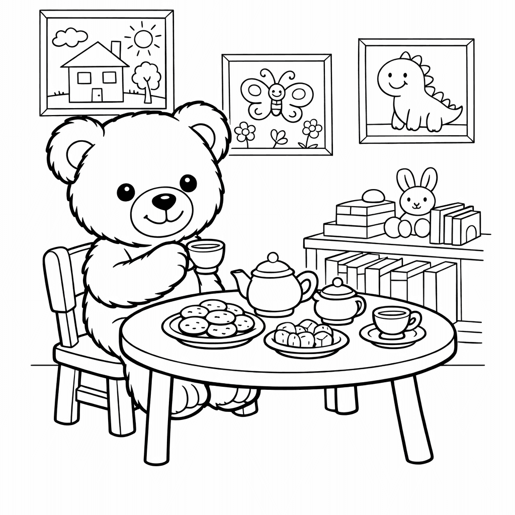 Free printable coloring page: Object Only: Two Or Three Teddy Bears Side…, for ages 7-12
