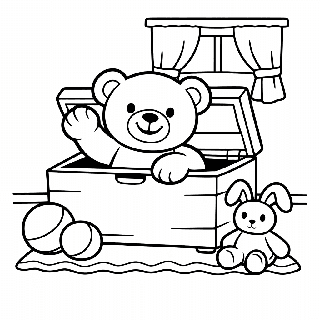 Free printable coloring page: Teddy Bear Hug, for ages 3-6
