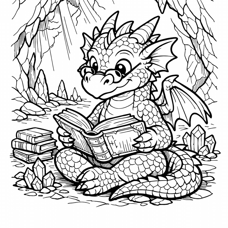 Free printable coloring page: Object Only: Two Baby Dragons Playing Together, No…, for ages 7-12