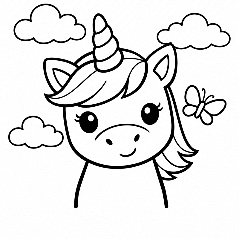 Unicorn Head Coloring Page — Unicorn Head Profile