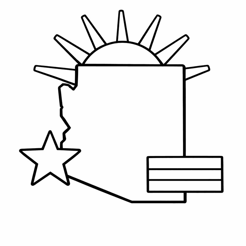 Free printable coloring page: State Outline, for ages 3-6