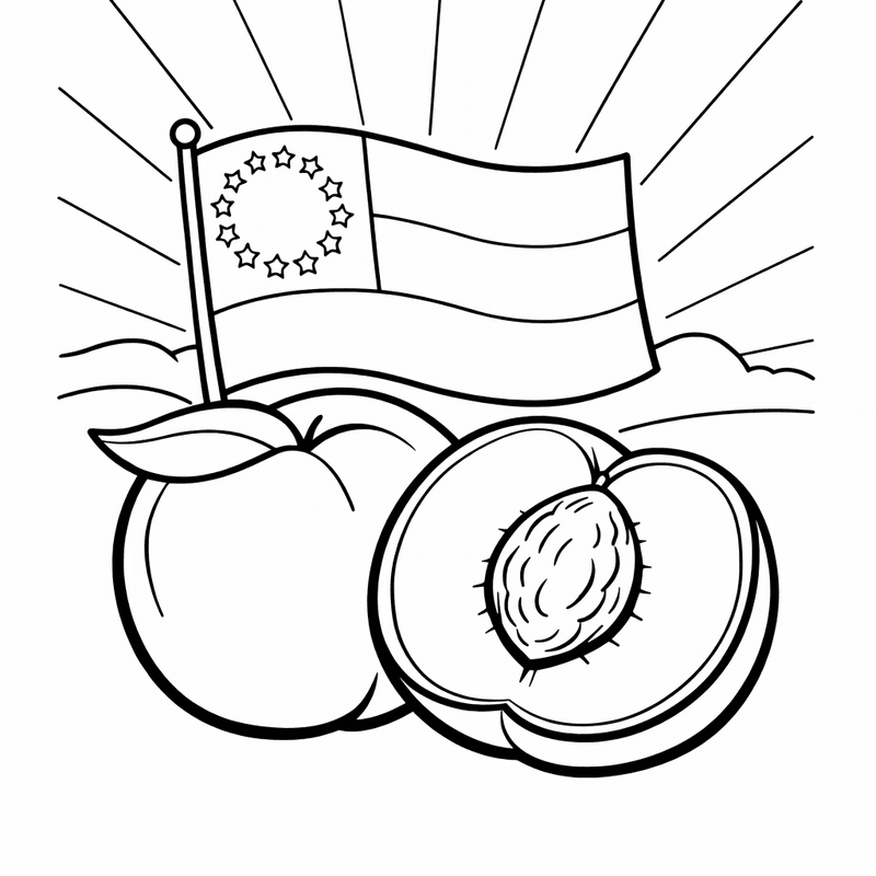 Free printable coloring page: Georgia Outline, for ages 3-6