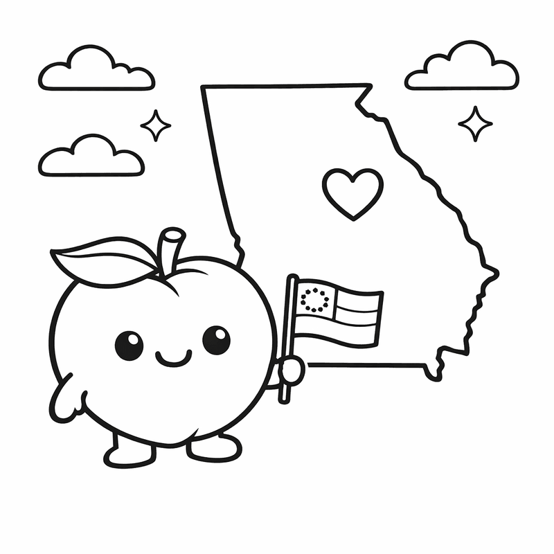 Free printable coloring page: State Outline, for ages 3-6