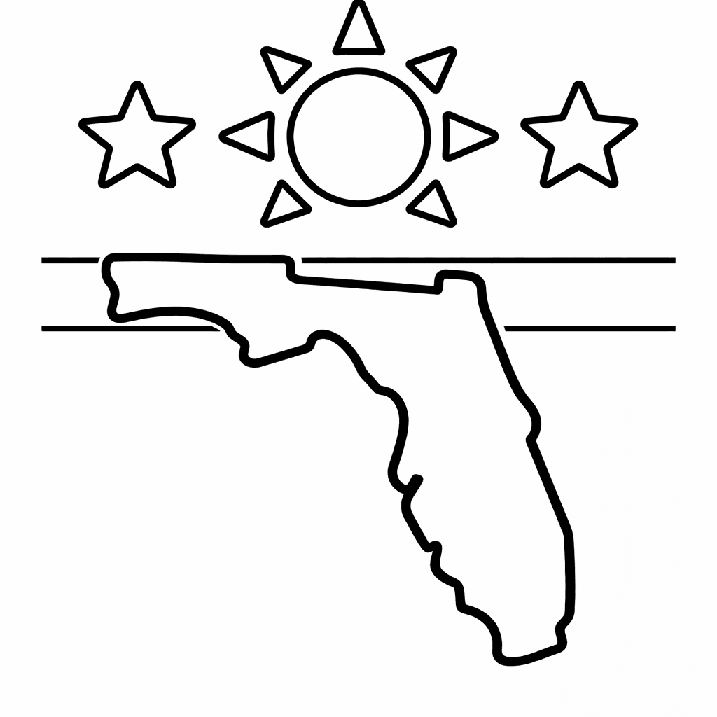 Free printable coloring page: State Outline, for ages 3-6