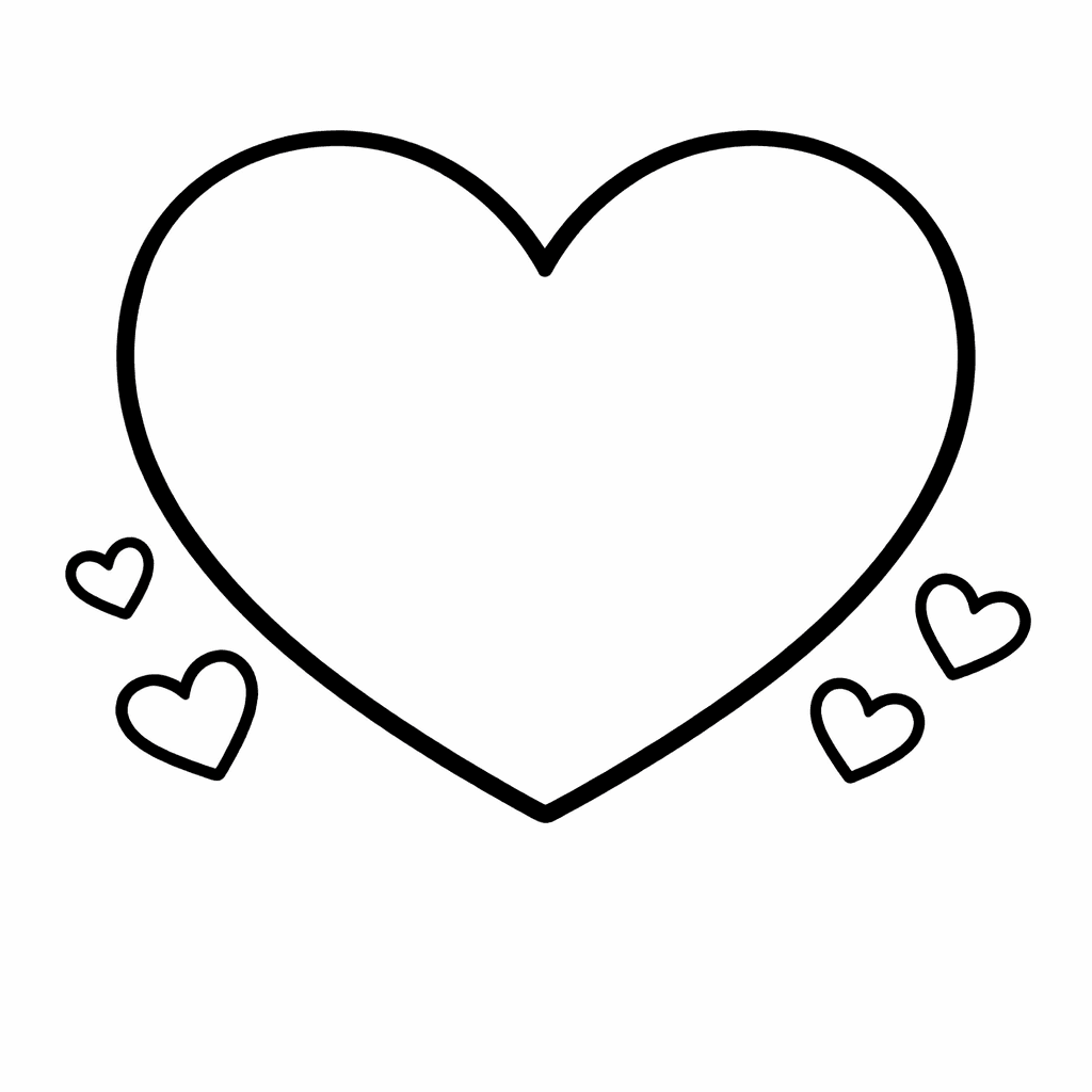 Free printable coloring page: Valentine Heart, for ages 3-6