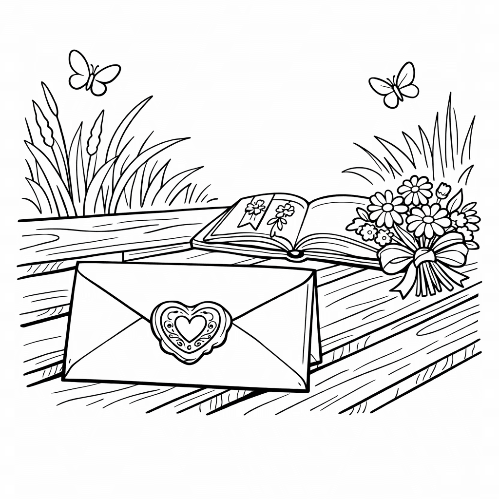Free printable coloring page: Letter Outline, for ages 7-12