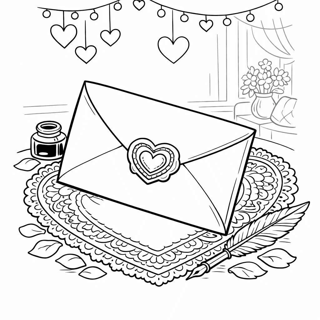 Free printable coloring page: Letter Simple, for ages 7-12