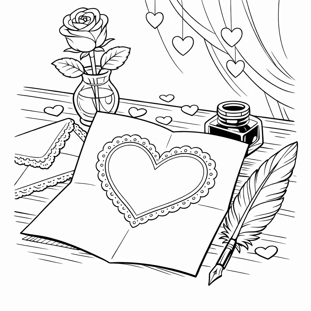 Free printable coloring page: Letter Outline, for ages 7-12
