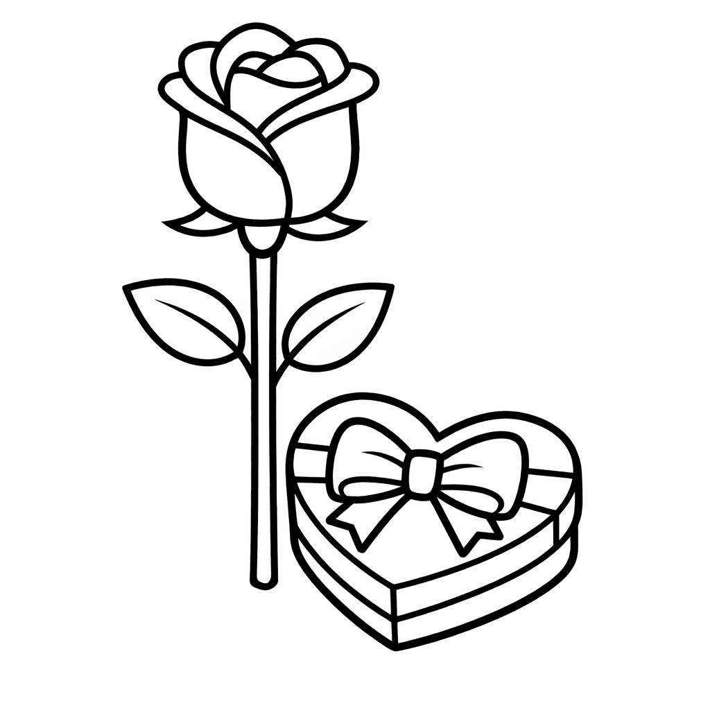 Free printable coloring page: Object Only: Two Or Three Roses Side By…, for ages 3-6