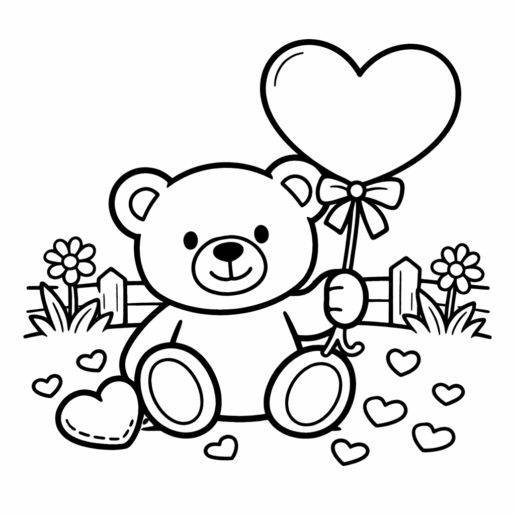 Free printable coloring page: Teddy Outline, for ages 3-6