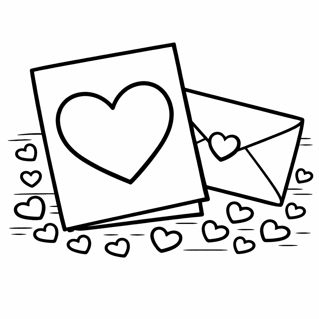 Free printable coloring page: Valentine Outline, for ages 3-6