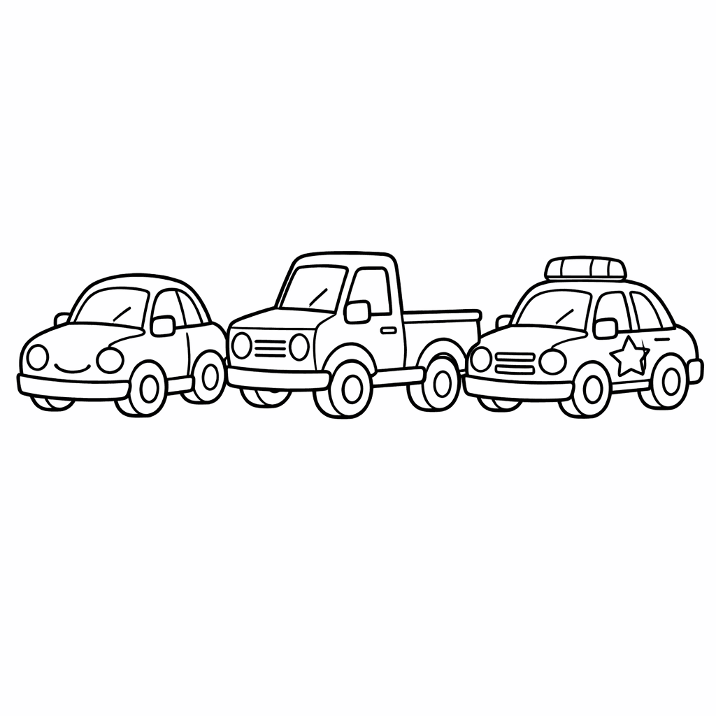 Free printable coloring page: Car Side View, for ages 3-6