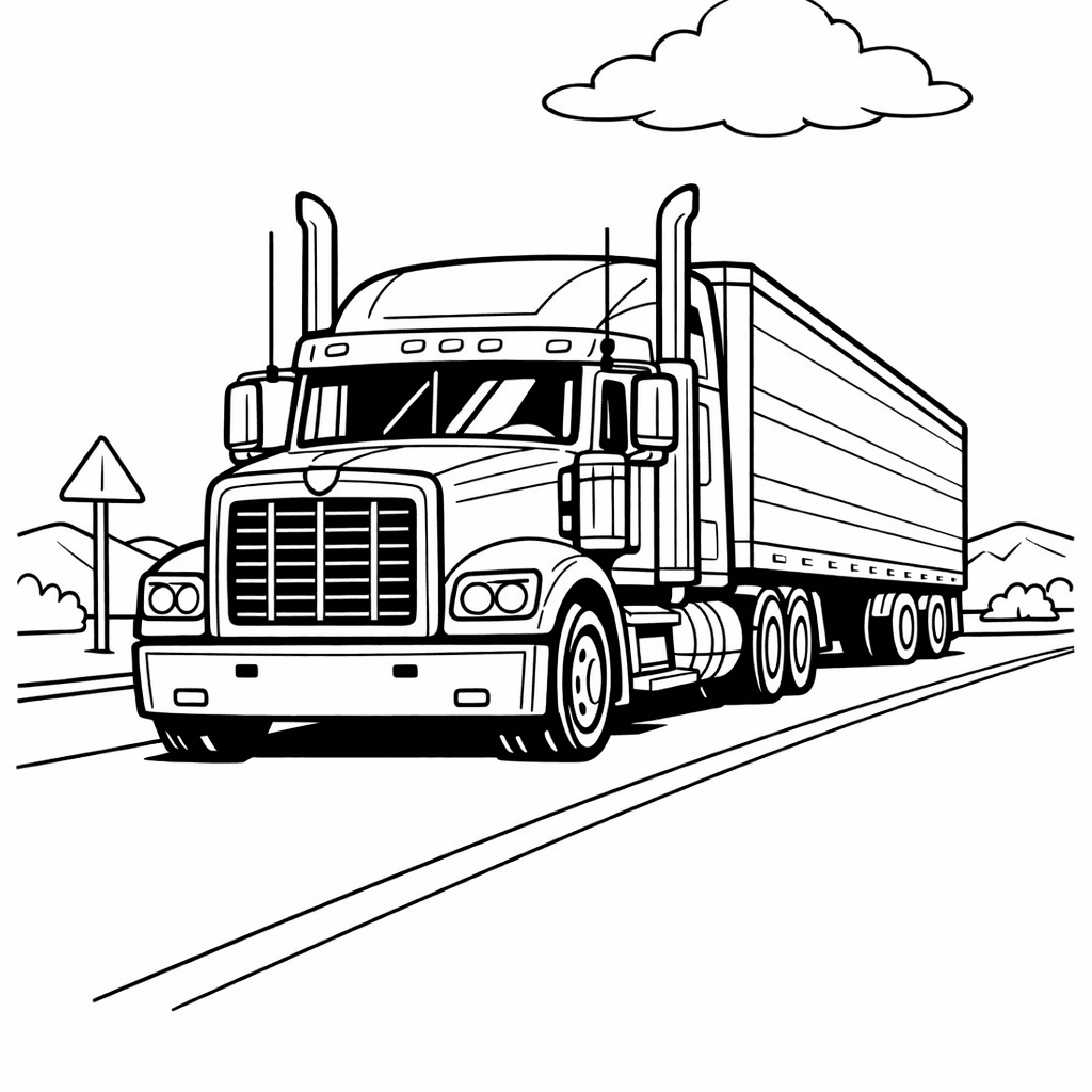 Free printable coloring page: An Adventurous Monster Truck Leaping Over A Sand…, for ages 7-12