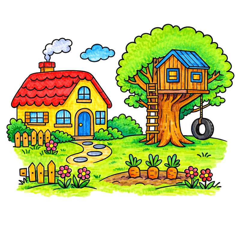 Houses Coloring Pages | Free Printables