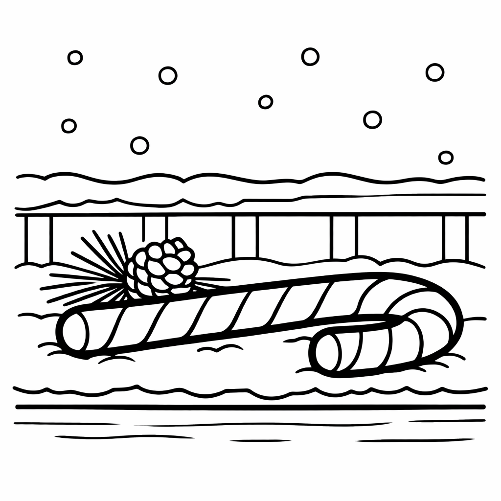 Candy Cane Coloring Page — Christmas Candy