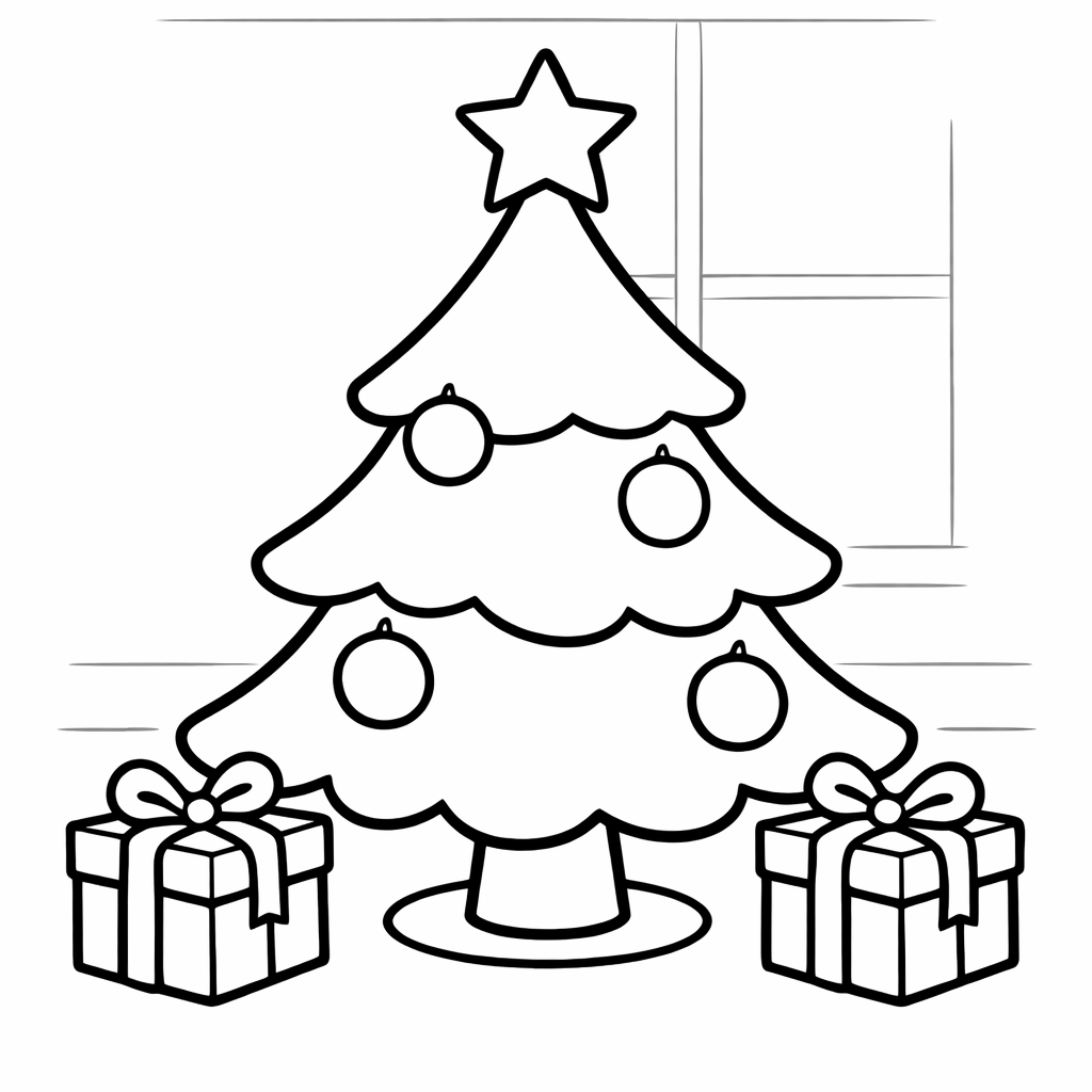 Christmas Tree Coloring Page — Tree Simple