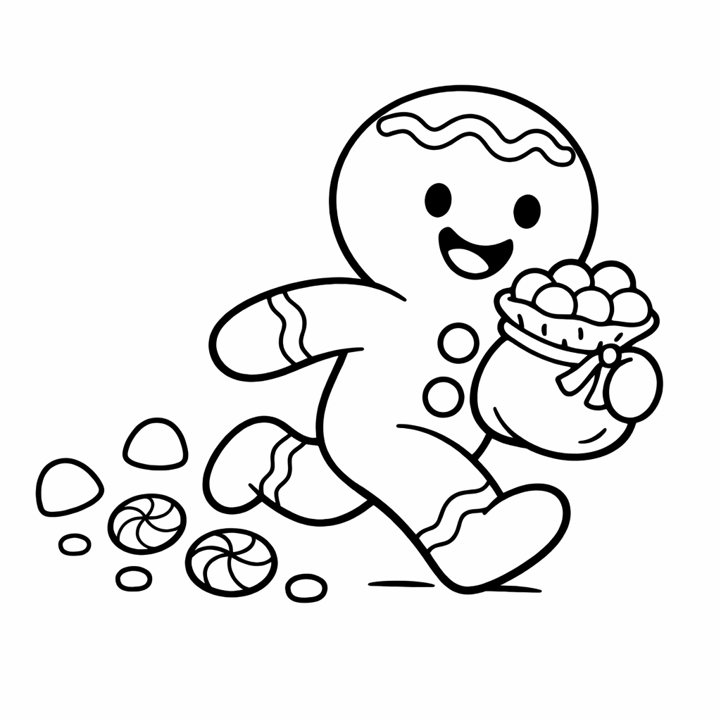 Gingerbread Coloring Page — Gingerbread House