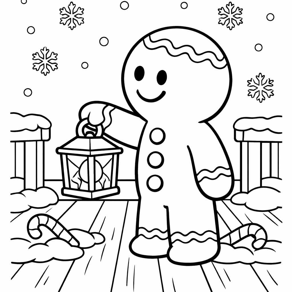Gingerbread Coloring Page — Gingerbread Cookie