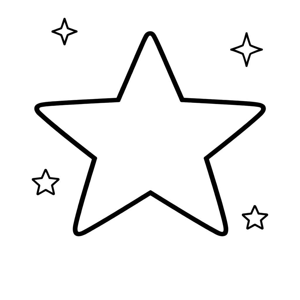 Star Coloring Page — Star On Tree