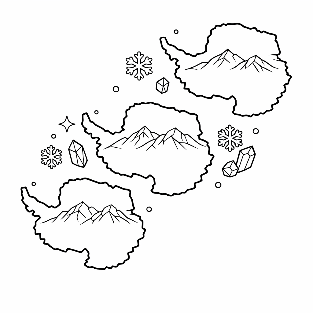 Antarctica Coloring Page — Object Only: A Cute Antarctica With Clean Outlines,…