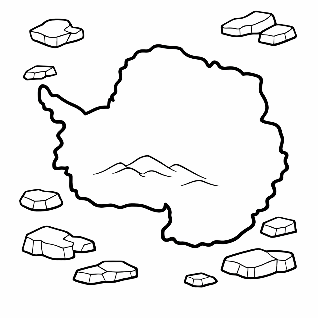 Antarctica Coloring Page — Antarctica Outline