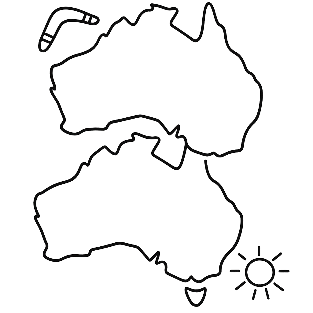 Australia Coloring Page — Australia Outline