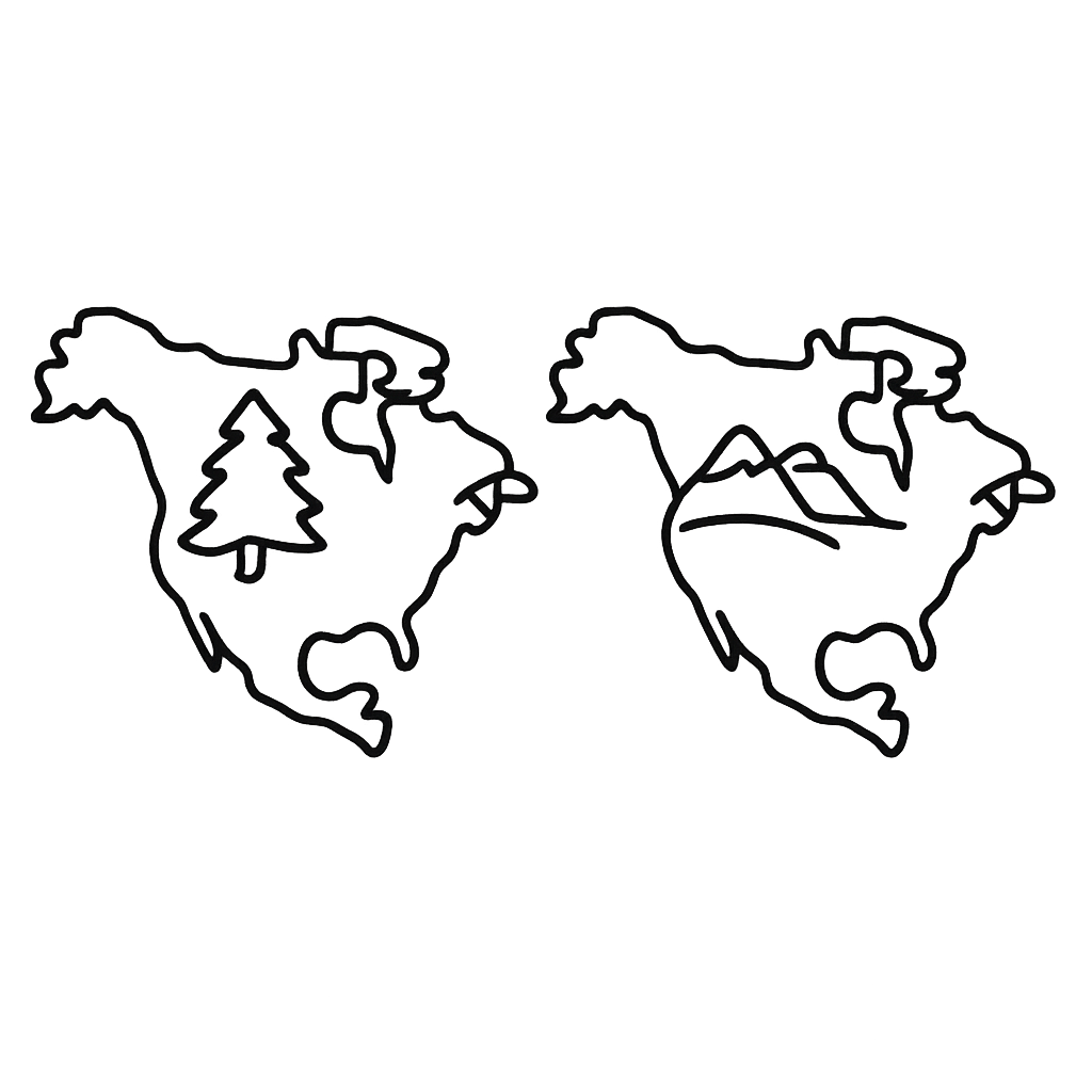 North America Coloring Page — North America And Oceans