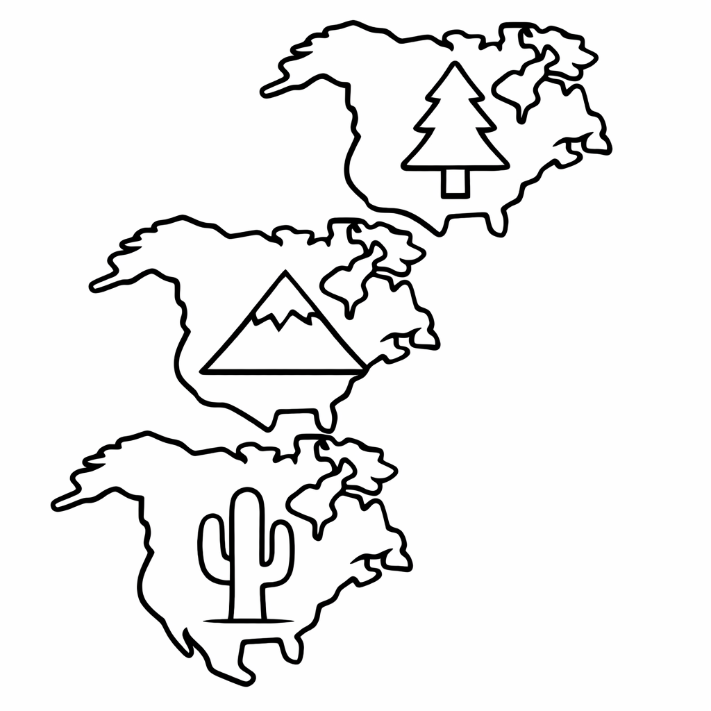 North America Coloring Page — Continent Shape