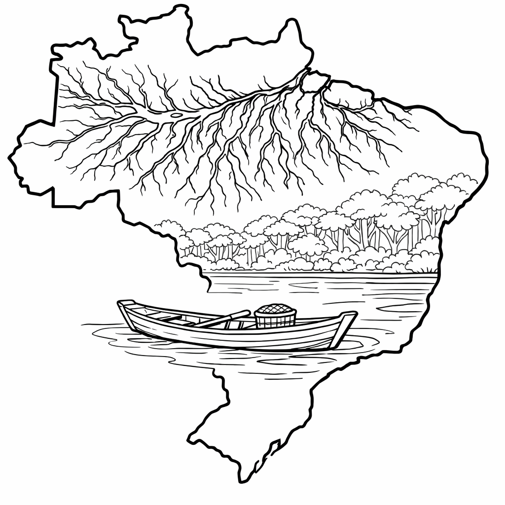 Brazil Coloring Page — Object Only: Two Or Three Brazils Side By…