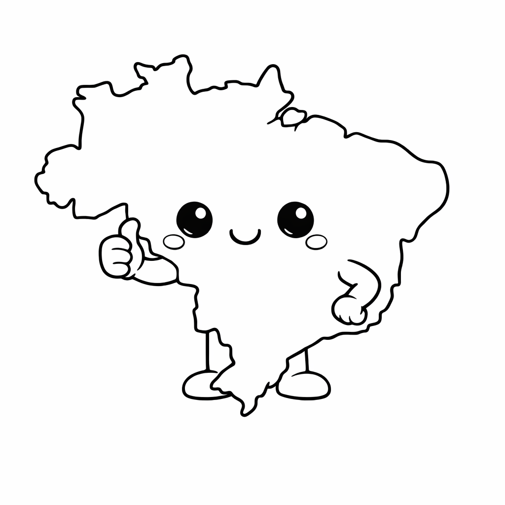 Brazil Coloring Page — Brazil Map Outline