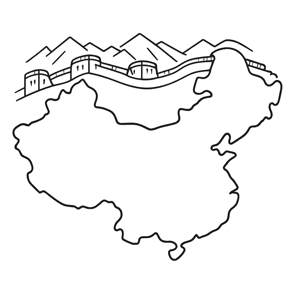 China Coloring Page — China Simple