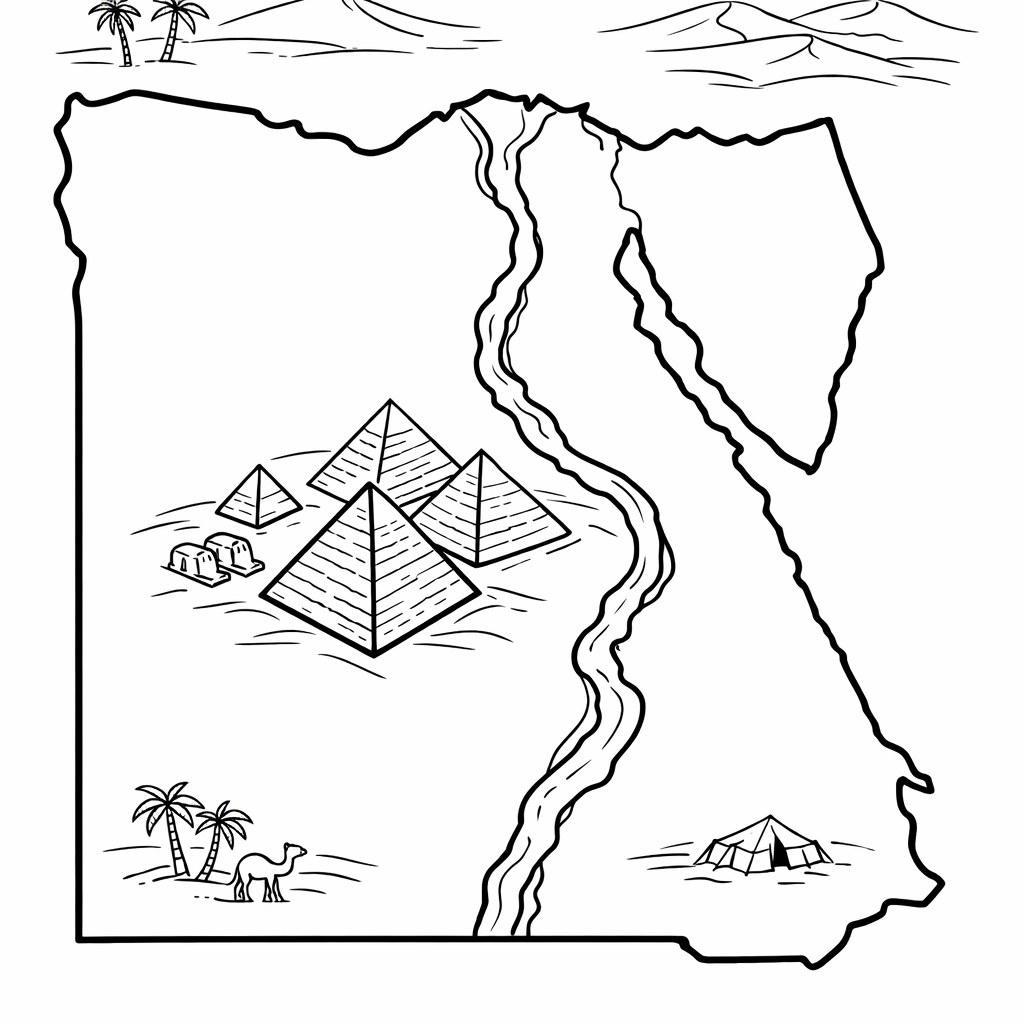 Egypt Coloring Page — Egypt Simple