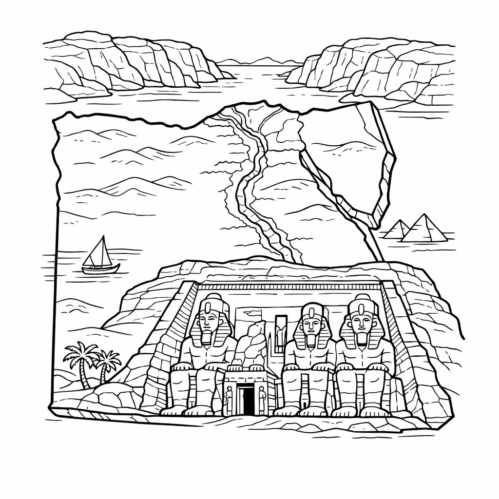 Egypt Coloring Page — Egypt Flag