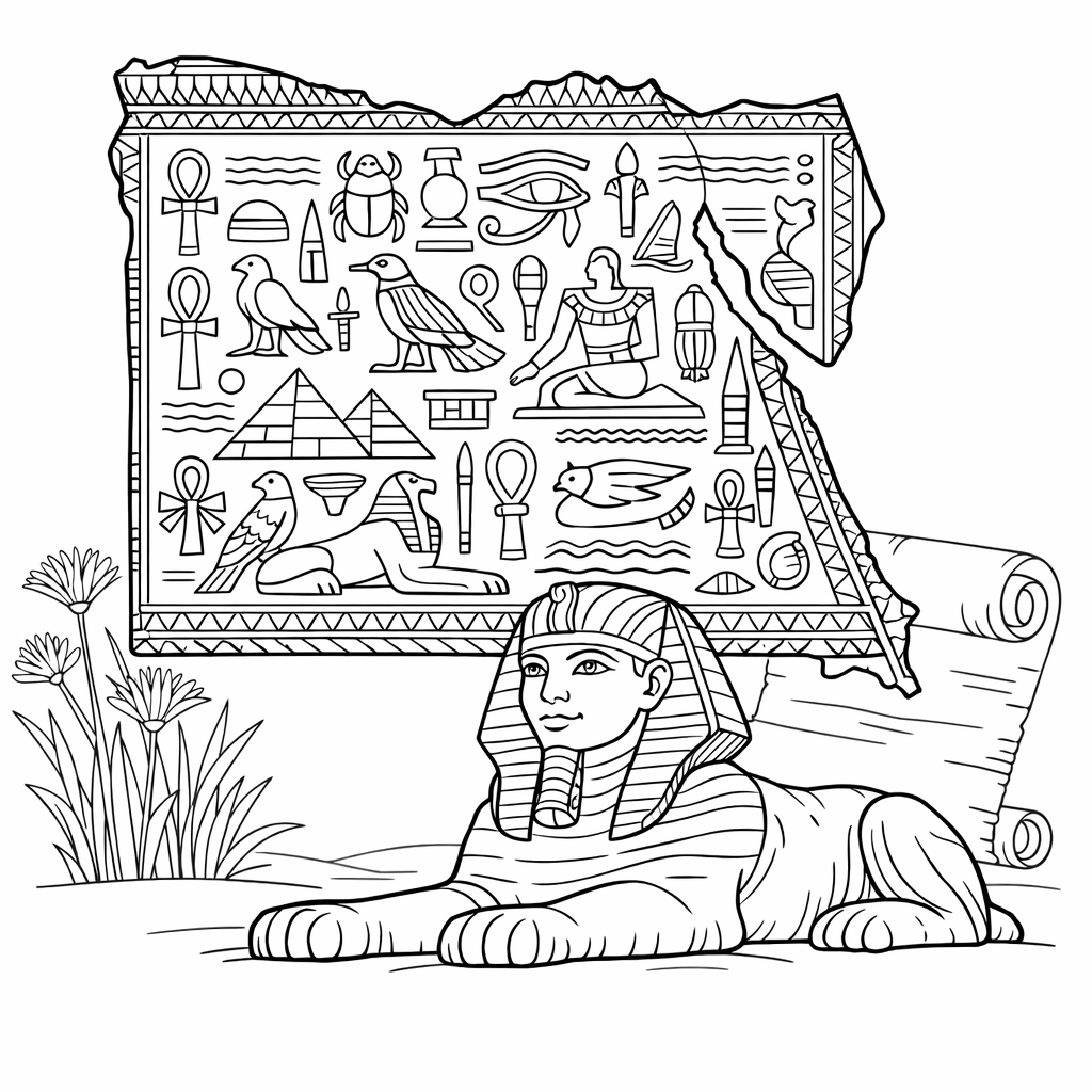 Egypt Coloring Page — Egypt Simple