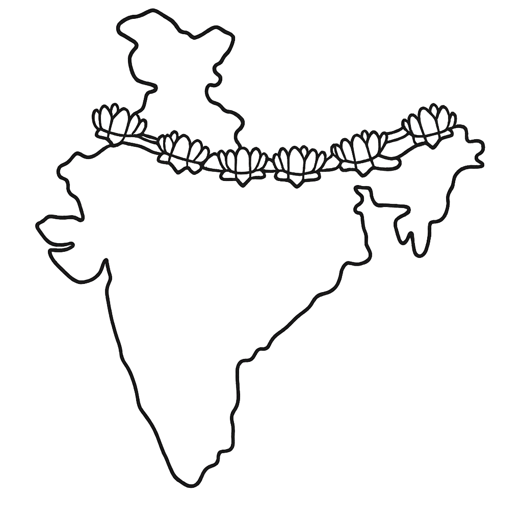 India Coloring Page — India And Taj
