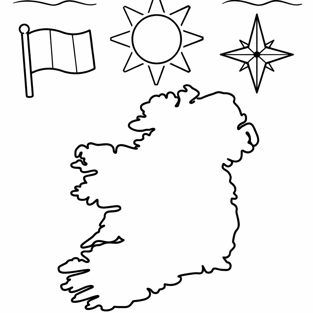 Ireland Coloring Page — Ireland Map Outline