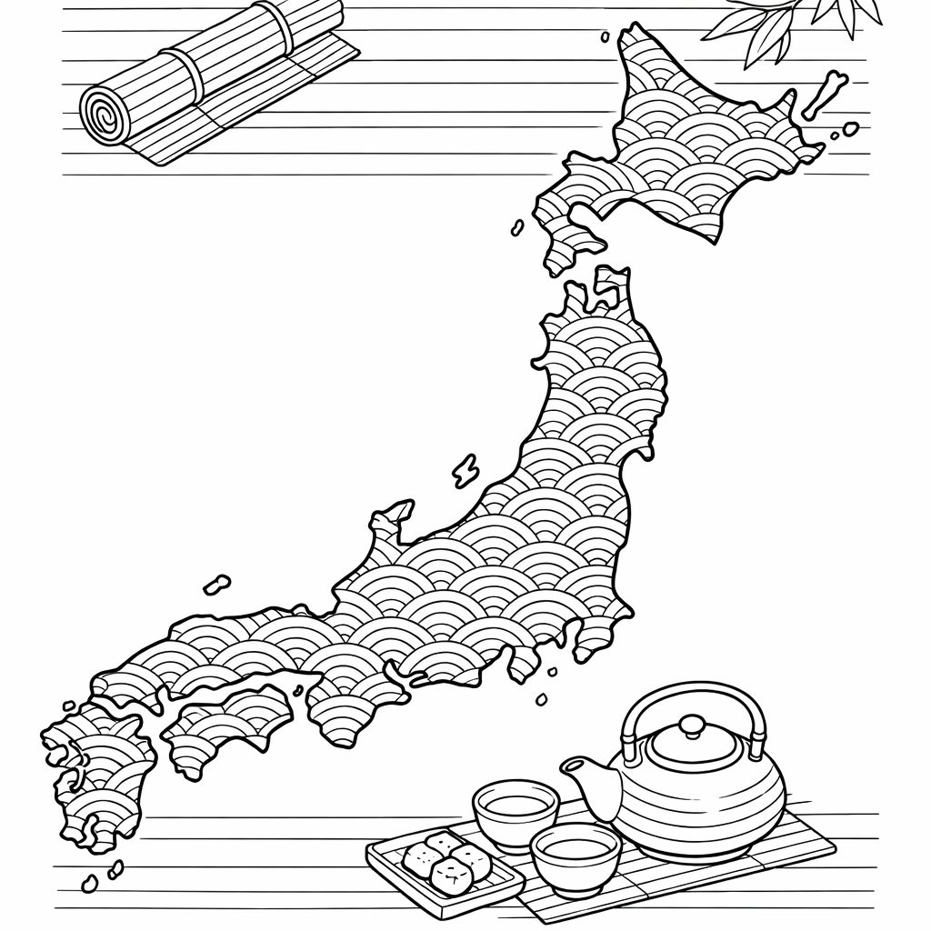 Japan Coloring Page — Japan Flag