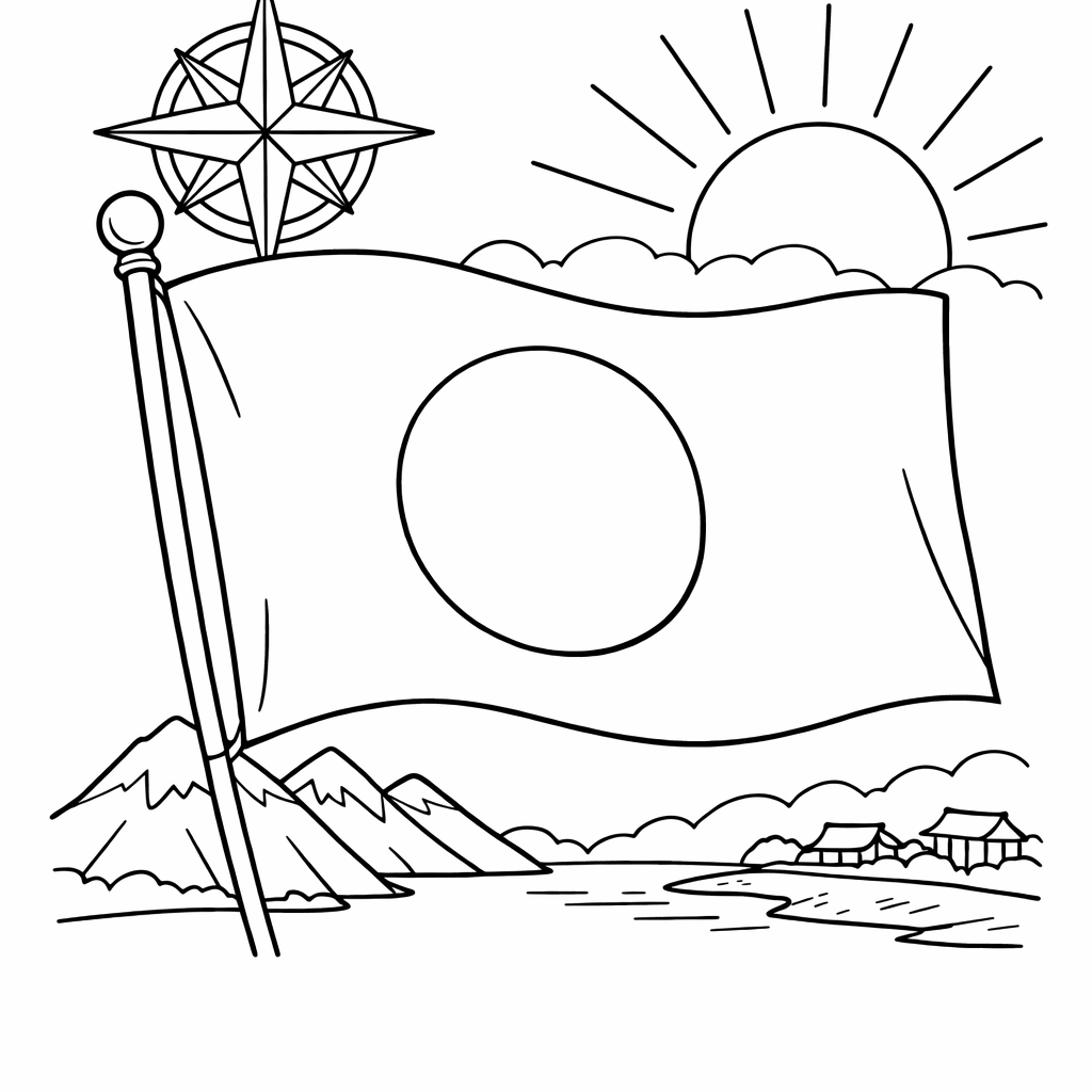 Japan Coloring Page — Japan Simple