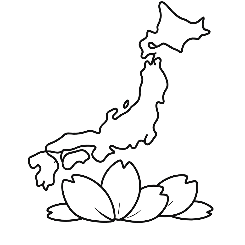 Japan Coloring Page — Japan Outline