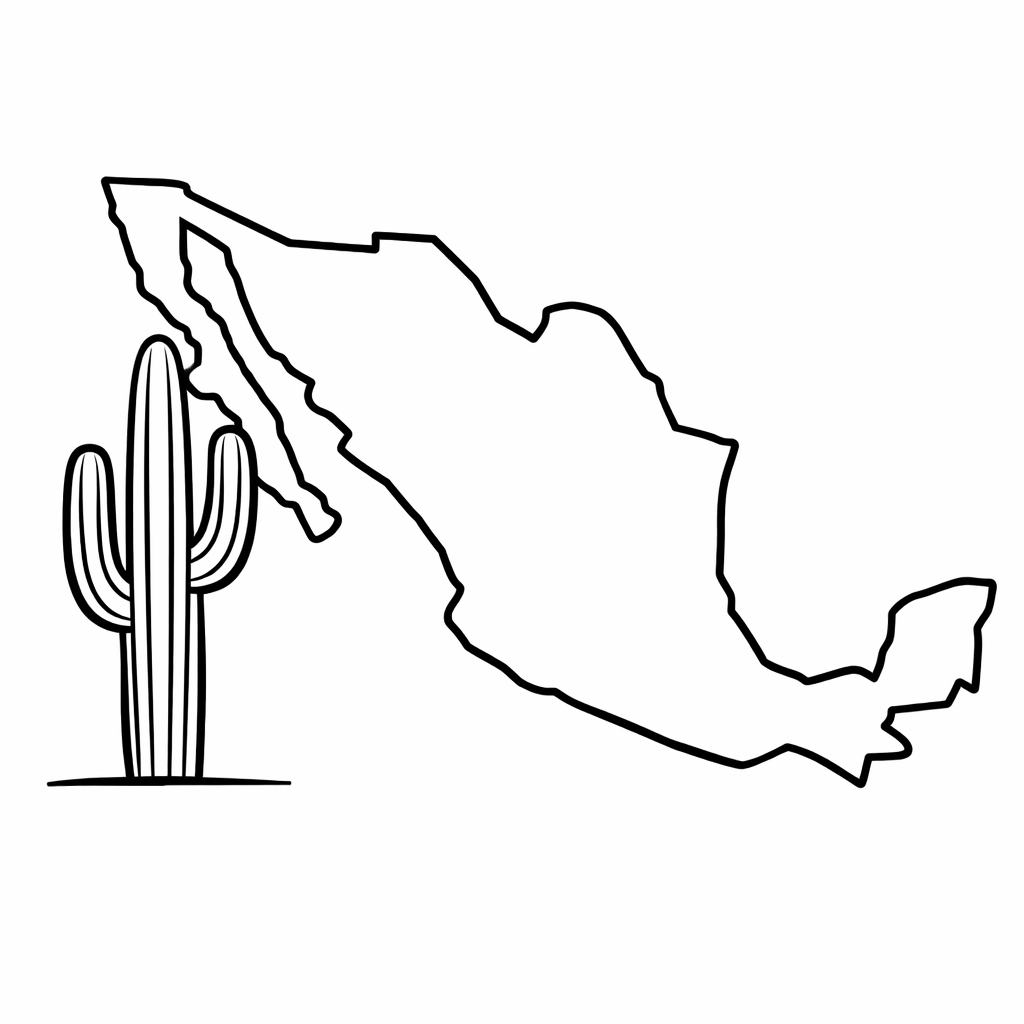 Mexico Coloring Page — Mexico Simple