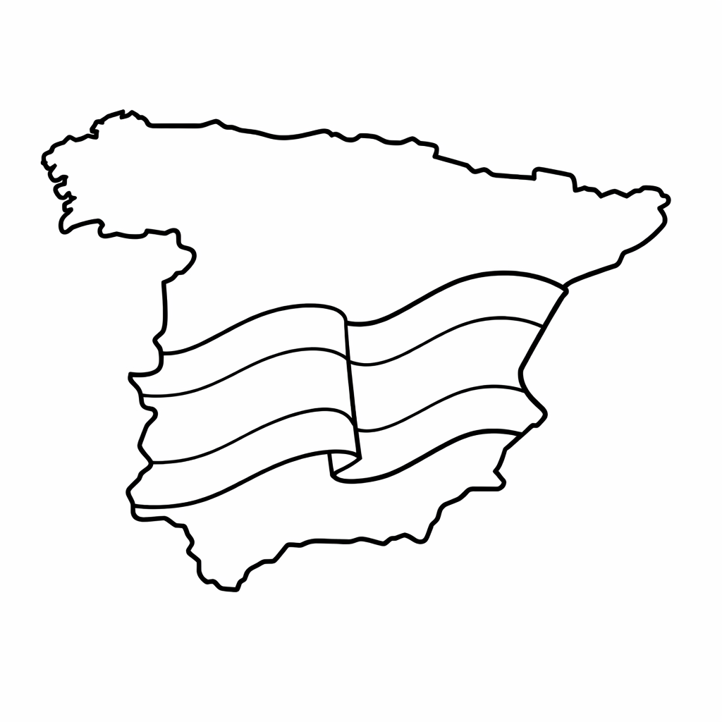 Spain Coloring Page — Object Only: Two Or Three Spains Side By…