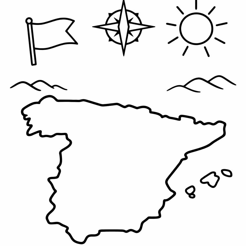 Spain Coloring Page — Spain Simple