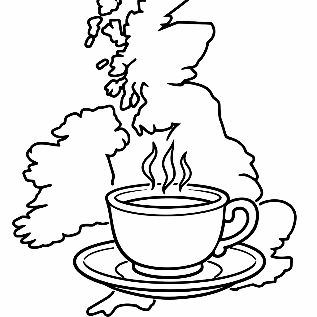 United Kingdom Coloring Page — Object Only: A Cute United Kingdom With Clean…