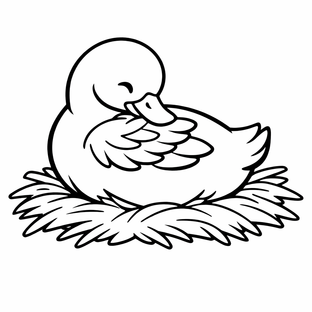 Duck Coloring Page — Duck Face