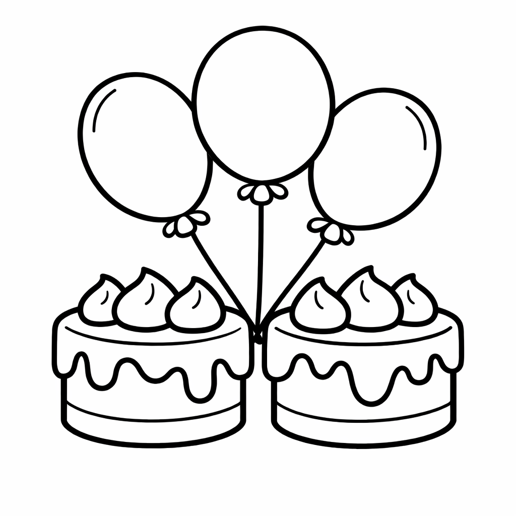Cake Coloring Page — Object Only: A Cute Cake With Clean Outlines, No Background