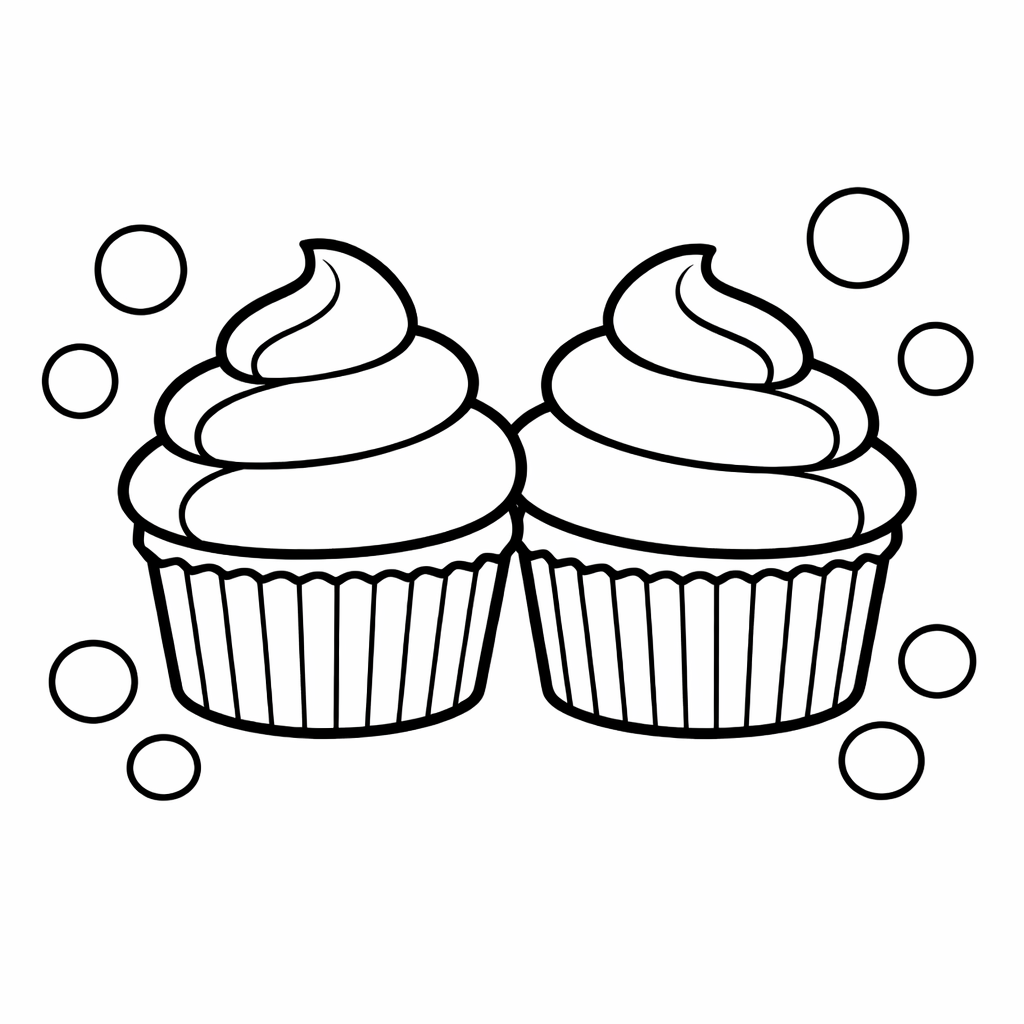Cupcake Coloring Page — Cupcake And Sprinkles